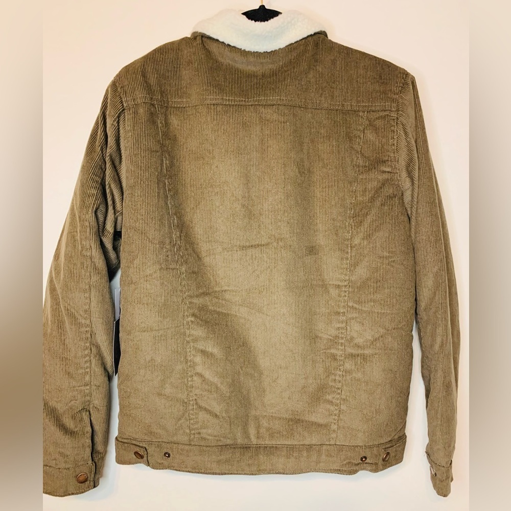 Brooklyn Cloth Mens Sherpa Lined Corduroy Trucker Jacket in Olive SZ S N… - Picture 5 of 12